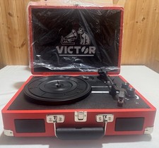 Victor Metro Suitcase Turntable Record Player Red VSRP-800-RD Dual Bluetooth NEW