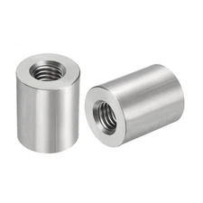 4Pcs Round Connector Nuts, M10x25x20mm Coupling Nut Sleeve Rod Bar Stud Nut