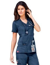 Dickies Gen Flex Women Scrubs Top Mock Wrap, 817355, Size: XS, D Navy