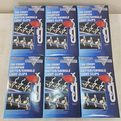 (6) Titan Pro 100 Count Champion Gutter Shingle Christmas Light Clips 1034162 