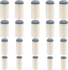 Keromtein 20pcs Slip On Pool Cue Tips, 4 Sizes Pool Queue Stick Replacement Kit