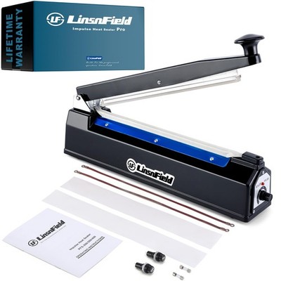 Impulse Heat Bag Sealer 16inch 5mm Sealing Width Poly Machine Black LinsnField