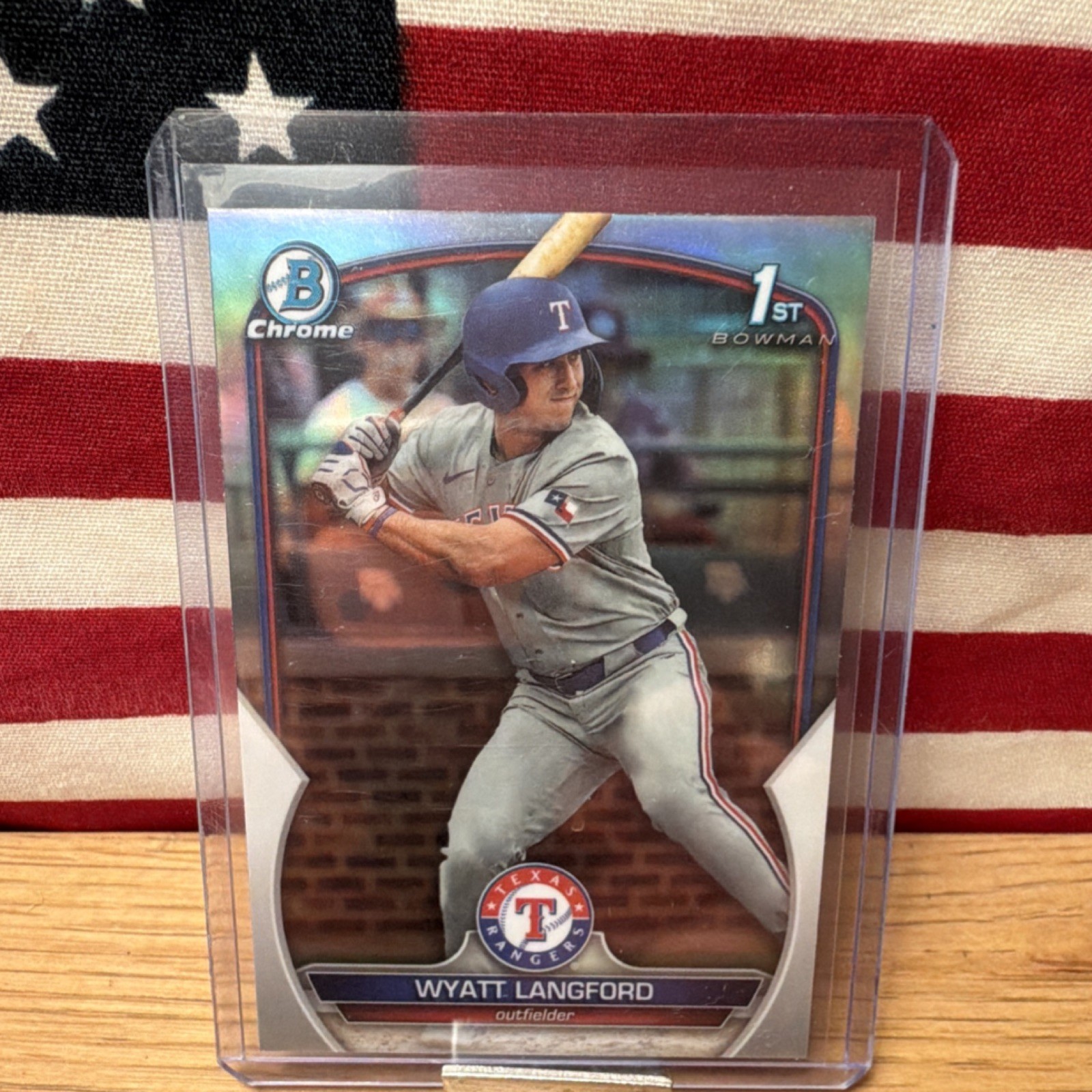 2023 Bowman Draft Chrome Refractor Wyatt Langford Rangers #BDC-106 1st Bowman