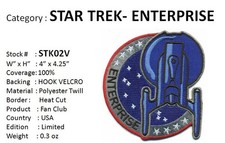 STAR TREK ENTERPRISE NX-01 PATCH - HOOK VEL KRO - STK02V
