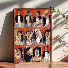 Vintage Bowling Alley Expressionist Art Style Poster