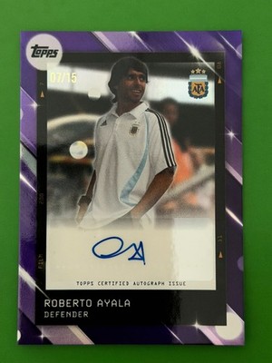 Roberto Ayala 2025 Topps Focus Argentina  /15  On-Card Autograph Argentina
