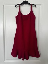 🌹Charlotte Russe Women’s Chic Peplum Mini Above-Knee Dress Raspberry Red Size M