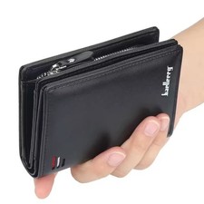 Men's PU Leather Short Wallet Vintage Zipper Coin Pocket Card Holder Purse New
