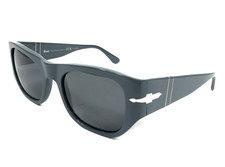 Persol Sunglasses 3308-S 1173/48 Shiny Gray Square Frames w/ Dark Gray Polarized