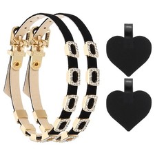 1 Pair High Heels Shoe Straps Rhinestone Ankle Shoe Strap Black