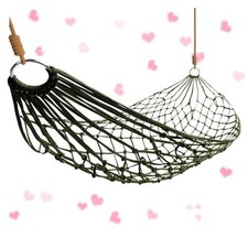 Mesh Hammock - Easy to Set Up Rope Hammocks for Outside Color, Dark Green