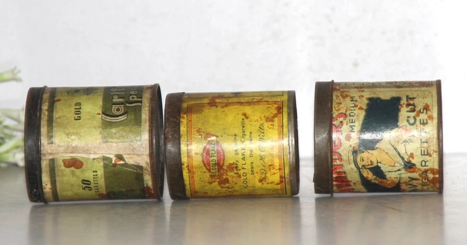 Vintage 3Different Ad Print GOLD TIPPED, HoneyDew, Cavenders Cigarette Tin Box - Image 3 of 4