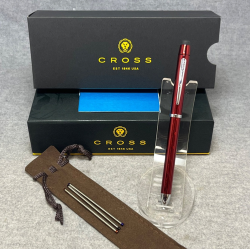 Cross Tech 3+ TRANSLUCENT RED Multifunktionsstift/Stylus AT0090-13, Box & Extras