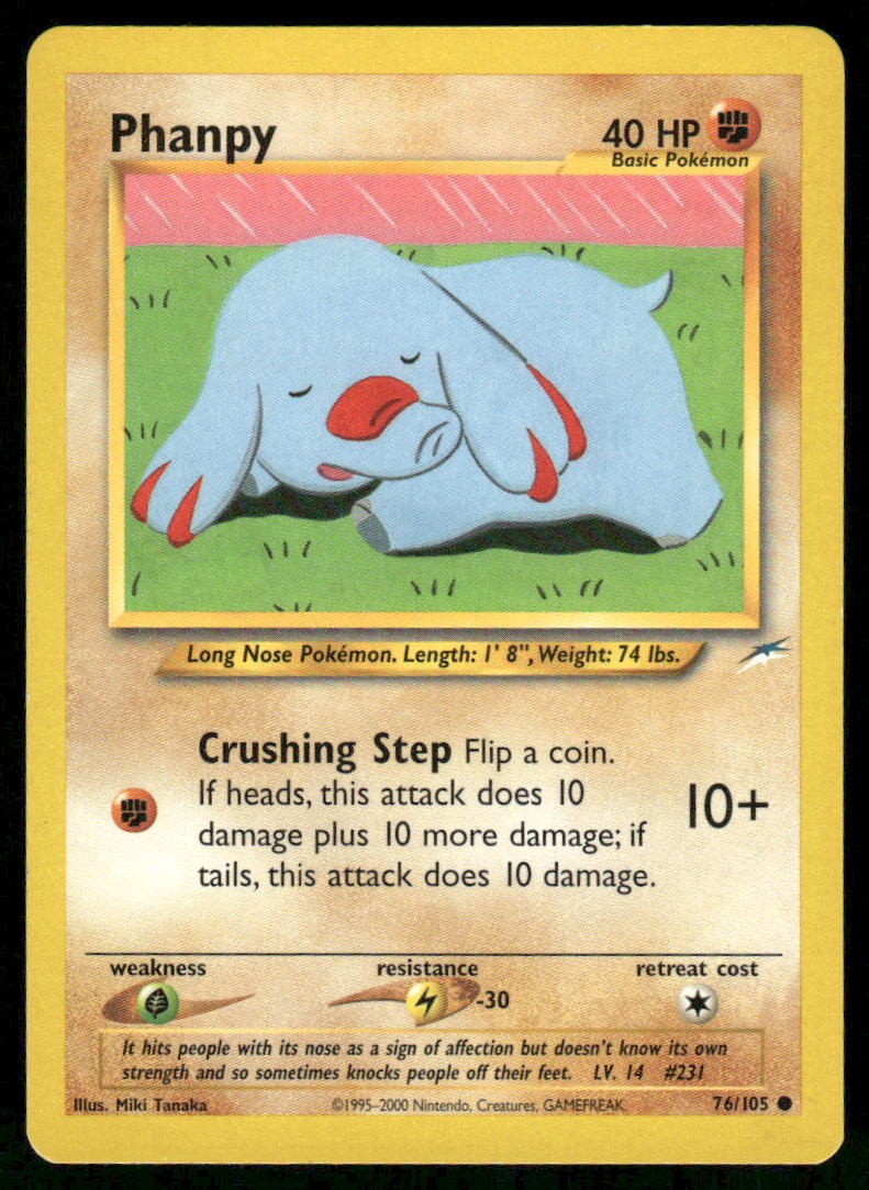 2002 Phanpy 076/105 Common Unlimited NM Neo Destiny Pokémon