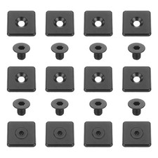 12Pcs Profile End Cap, Zinc Alloy 4040 EU Standard T-Slot Extrusion, Black