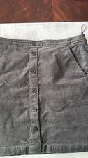 J Crew Skirt mini Corduroy Gray Button Front Women 6 A-Line Preppy
