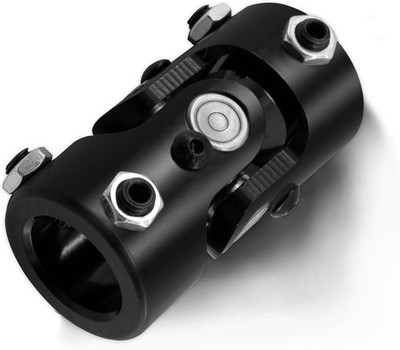 1'' Round x 1'' Round Steering Universal Joint Single U Joint Shaft,Total Black