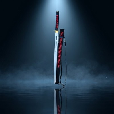 Ninja Sword D2 Steel 40'' Battle Ready Ninjato Red Galaxy Shard Blade Back Strap