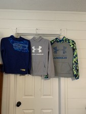 Lot Of 3 Under Armour Cold Gear Boys Hoodie Pullover Sweatshirts Youth Large
