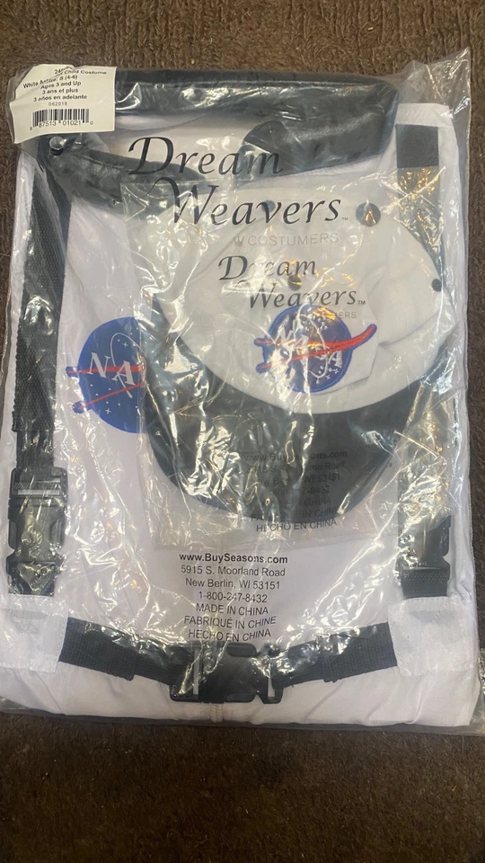 Fato de astronauta da NASA fantasia de Halloween criança tamanho 4-6 tecelões dos sonhos + chapéu! - Imagem 2 de 4