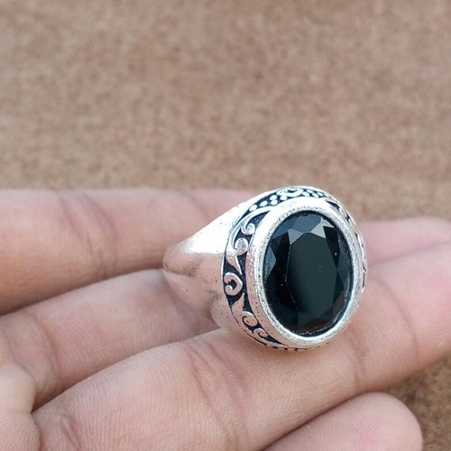 925 Sterling Silver Black Onyx Ring Handmade Mens Statement Designer Jewelry