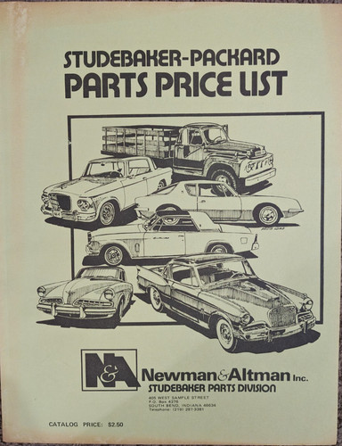 Studebaker-Packard Parts Price List Catalog Newman & Altman