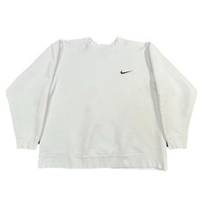 Vintage 90s Nike Crewneck Sweatshirt White USA Made Swoosh Mens M