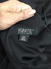 Ignite Evening Dillards Asymmetrical Foil Trim Jumpsuit Black Sz 12P — photo 7