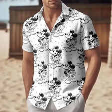 Mickey Mouse Button Shirt, Disney Hawaiian Shirt