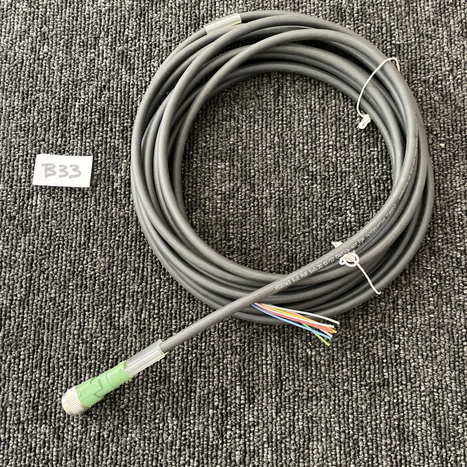 Phoenix Contact 1520369 Sensor/Actuator Cable, 8-Pin M12 Female to Leads, 5m