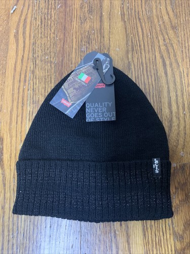 NWT Levi's Lofty Turn-Up Beanie BLACK - 第 2/2 張圖片