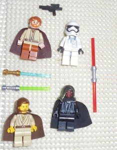 Lego Star Wars Figure Lot Darth Maul Qui Gon Jinn Obi Wan