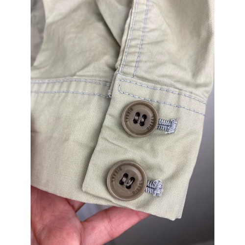 Diesel Men's Size S Beige Khaki Full Zip Utility Military Chore Jacket - Picture 9 of 15