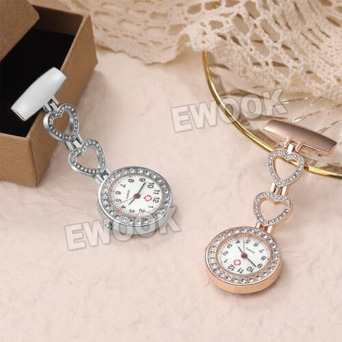 Ladies Heart Nurse Watch Metal Nursing Nurses Pendant Pocket Fob Brooch Quart A - Picture 9 of 15