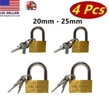4 Pcs Small Metal Padlock 20mm-25mm Mini Brass Lock With Different Keys