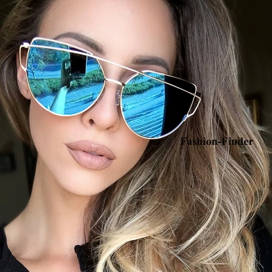 Reflective cat eye sunglasses cheap