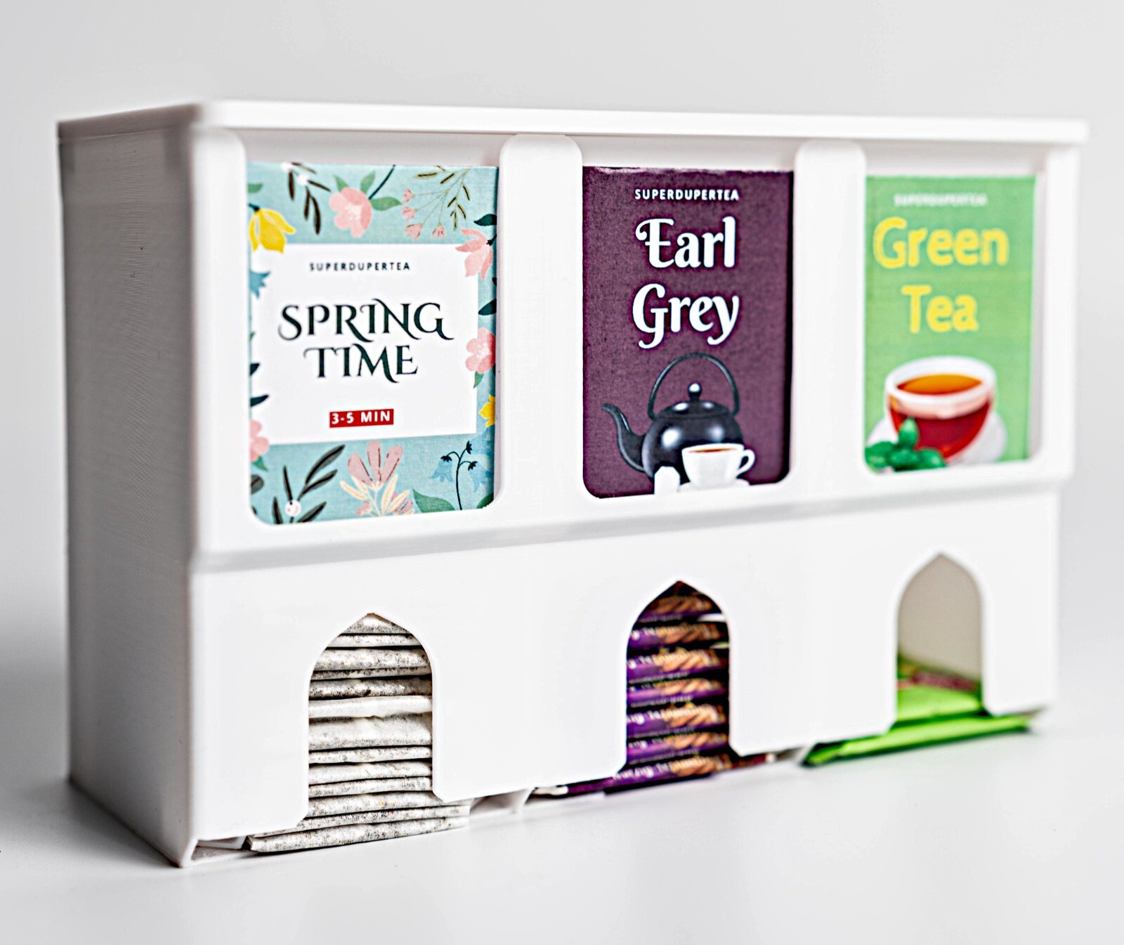 Teebox 12 Fächer Aufbewahrung - Transparente Teebeutel Organizer Aus Holz