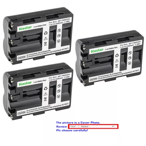 Kastar Replacement Battery for Sony NP-FM500H α500 α550 α560 α580 α700 α850 α900