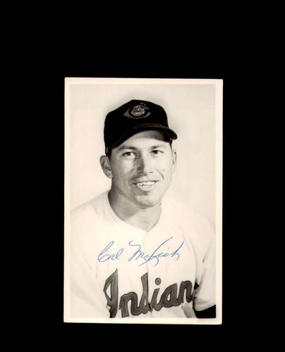 Cal McLish Signed Vintage Photo Postcard Cleveland Autograph