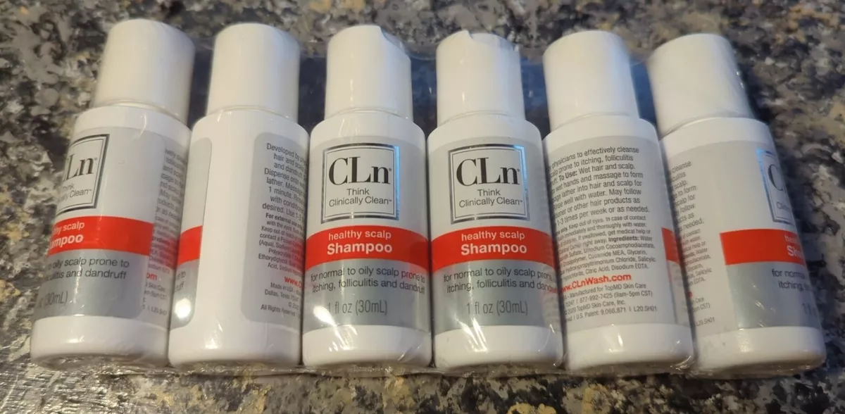 CLN Healthy Scalp Shampoo Travel Size 1 oz 30ml Each Sealed Pack of SIX 6