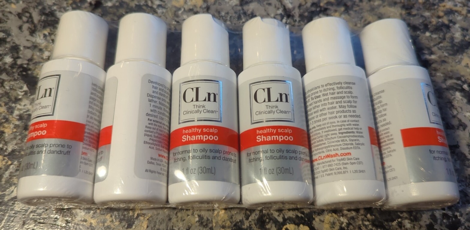 CLN Healthy Scalp Shampoo Travel Size 1 oz / 30ml Each Sealed Pack of