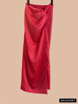Coral Pink Wrap Skirt Sz Small With Slit. Line and Dot
