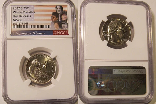 2022 S Wilma Mankiller 25c NGC MS 66 American Women Quarter FIRST RELEASES