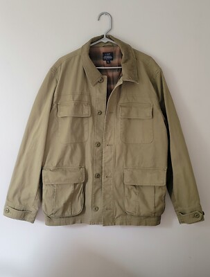 Crew Authentic Outwear XL Men's Barn Jacket Flannel Lined Olive Green 