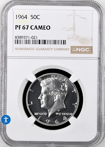 1964 Kennedy Half NGC PF 67 Cameo * Great Quality - Price Guide $80++ *