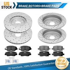 Front Rear Disc Rotors Ceramic Brake Pads for 2003 - 2008 Honda Pilot All Models