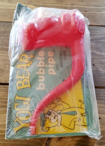 1963 "YOGI BEAR" Hanna Barbera TRANSOGRAM "BUBBLE PIPE" Unused SEALED On CARD - Picture 5 of 8