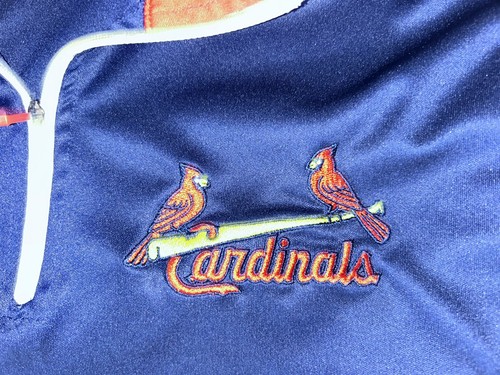 St Louis Cardinal MLB Blue 1/4" zip up Pullover Lightweight Baseball Shirt Sm - Picture 5 of 7