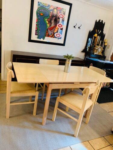 Mid Century Modern Extension Table By Kurt Østervig w/ 4 Benny Linden Chairs