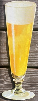 Vintage Large Die Cut Cardboard Beer Glass Sign New Old Stock from 1953